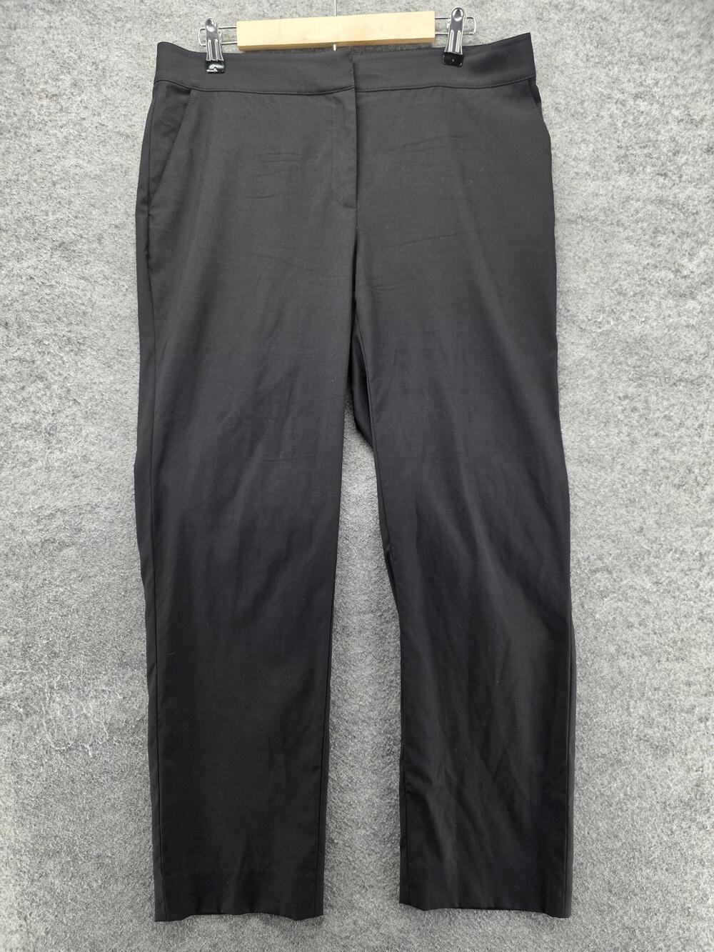 ST. JOHN Pants Womens 10 Black Dress Pants Pleated Slim Stretch Pockets 31 In